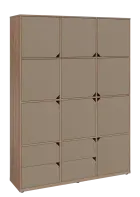 KU6-15DZ4 P skříň vysoká 10-dvéřová, zásuvky, 2053x1522x400 mm, provedení pravé, dub bardolino/latte