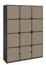 KU6-15DZ4 P skříň vysoká 10-dvéřová, zásuvky, 2053x1522x400 mm, provedení pravé, antracit/latte
