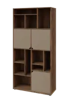 KU6-10DN L skříň vysoká 3-dvéřová, niky, 2053x1022x400 mm, provedení levé, dub halifax cínový/latte