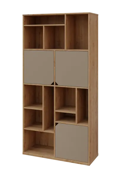 KU6-10DN L skříň vysoká 3-dvéřová, niky, 2053x1022x400 mm, provedení levé, dub lite/latte