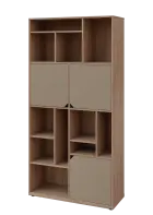 KU6-10DN L skříň vysoká 3-dvéřová, niky, 2053x1022x400 mm, provedení levé, dub bardolino/latte