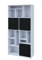 KU6-10DN L skříň vysoká 3-dvéřová, niky, 2053x1022x400 mm, provedení levé, bílá sněžná/černá