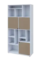 KU6-10DN L skříň vysoká 3-dvéřová, niky, 2053x1022x400 mm, provedení levé, bílá sněžná/latte