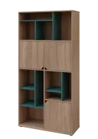 KU6-10DN L skříň vysoká 3-dvéřová, niky, 2053x1022x400 mm, provedení levé, korpus a dvířka dub bardo