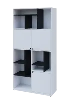 KU6-10DN L skříň vysoká 3-dvéřová, niky, 2053x1022x400 mm, provedení levé, korpus a dvířka bílá sněž