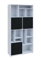 KU6-10DN P skříň vysoká 3-dvéřová, niky, 2053x1022x400 mm, provedení pravé, bílá sněžná/černá