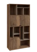 KU6-10DN P skříň vysoká 3-dvéřová, niky, 2053x1022x400 mm, provedení pravé, korpus a dvířka dub hali