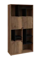 KU6-10DN P skříň vysoká 3-dvéřová, niky, 2053x1022x400 mm, provedení pravé, korpus a dvířka dub hali