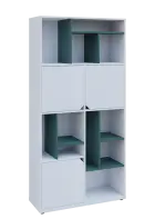 KU6-10DN P skříň vysoká 3-dvéřová, niky, 2053x1022x400 mm, provedení pravé, korpus a dvířka bílá sně