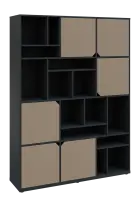 KU6-15DN P skříň vysoká 6-dvéřová, niky, 2053x1522x400 mm, provedení pravé, antracit/latte