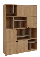 KU6-15DN P skříň vysoká 6-dvéřová, niky, 2053x1522x400 mm, provedení pravé, korpus a dvířka dub lite