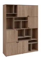 KU6-15DN P skříň vysoká 6-dvéřová, niky, 2053x1522x400 mm, provedení pravé, korpus a dvířka dub bard