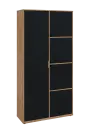 KSR6-82 P skříň šatní, 1x výsuvné ramínko, 4x dvířka, 2053x1022x400 mm, provedení pravé, dub lite/černá