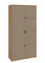KSR6-82 P skříň šatní, 1x výsuvné ramínko, 4x dvířka, 2053x1022x400 mm, provedení pravé, dub lite/latte