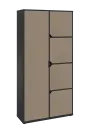 KSR6-82 P skříň šatní, 1x výsuvné ramínko, 4x dvířka, 2053x1022x400 mm, provedení pravé, antracit/latte