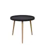 RIKO - kulatý konferenční stolek, vrchní deska černá, nohy buk