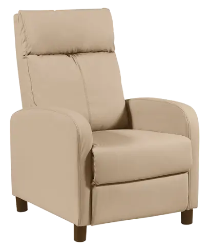 HAVAJ, křeslo polohovací, ekologická kůže světlá káva