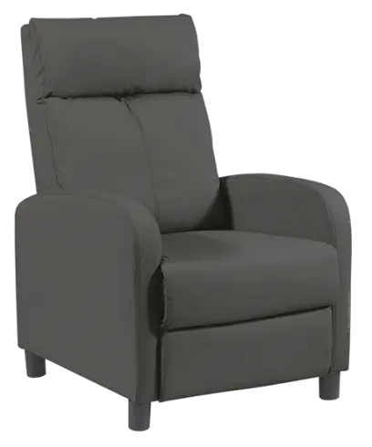 HAVAJ, křeslo polohovací, ekologická kůže šedá