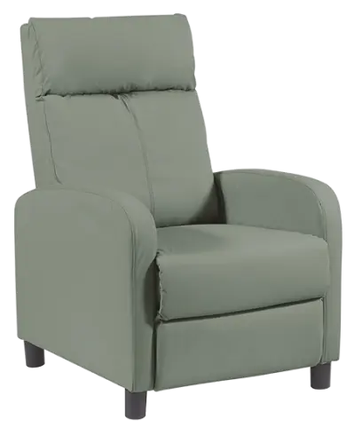 HAVAJ, křeslo polohovací, ekologická kůže šedo-zelinkavá