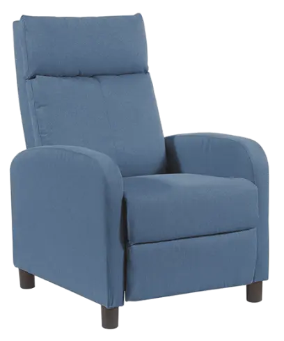 HAVAJ, křeslo polohovací, látka modrý melír