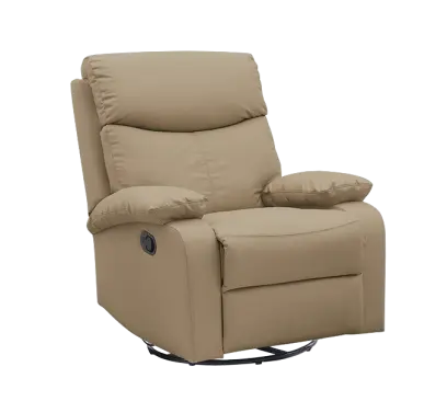 SAMBA, křeslo polohovací, ekologická kůže světlá káva