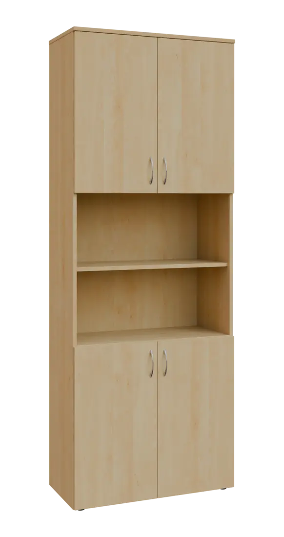 BN 6 - 84DN kancelářská skříň, 4-dveřová/nika, 2150x800x400, javor horský