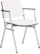 LUISA s područkami židle konferenční, koženka bílá