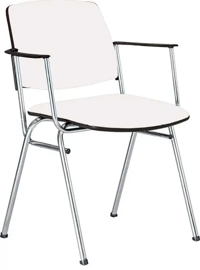 LUISA s područkami židle konferenční, koženka bílá