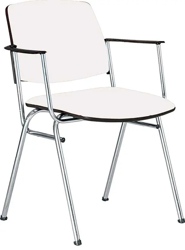 LUISA s područkami židle konferenční, koženka bílá