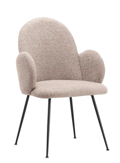 TEDDY, konferenční křeslo, kovové nohy černé, buklé, krémová