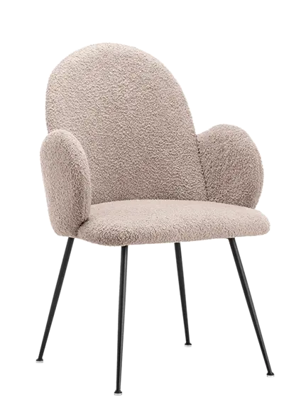 TEDDY, konferenční křeslo, kovové nohy černé, buklé, krémová