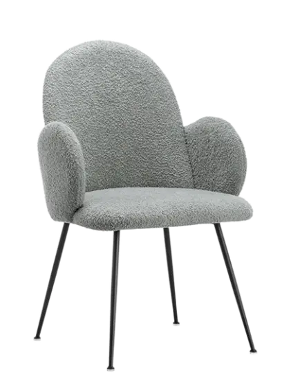 TEDDY, konferenční křeslo, kovové nohy černé, buklé, sv. šedá