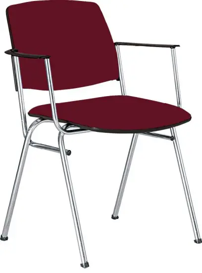 LUISA s područkami židle konferenční, koženka vínová