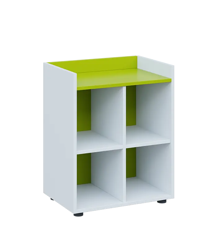 QN 2 - 6N skříň, nika, 750x600x400, bílá/jarní zeleň