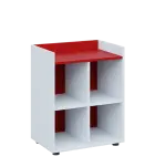 QN 2 - 6N skříň, nika, 750x600x400, bílá/červená flamengo