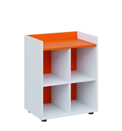 QN 2 - 6N skříň, nika, 750x600x400, bílá/pomeranč QN 2 - 6N skříň, nika, 750x600x400, bílá/pomeranč