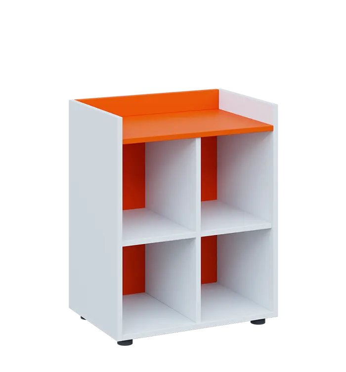 QN 2 - 6N skříň, nika, 750x600x400, bílá/pomeranč