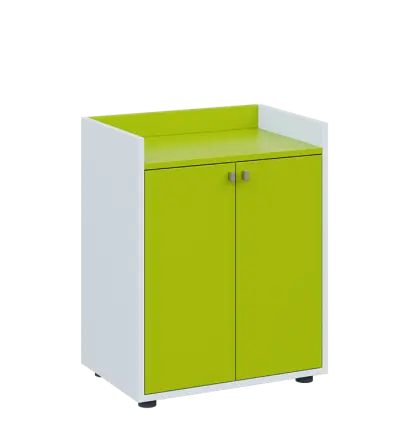 QN 2 - 6D2 skříň, 2-dvéřová, 750x600x400, bílá/jarní zeleň