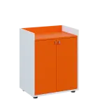 QN 2 - 6D2 skříň, 2-dvéřová, 750x600x400, bílá/pomeranč