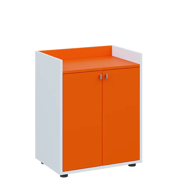 QN 2 - 6D2 skříň, 2-dvéřová, 750x600x400, bílá/pomeranč