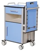 NSHPL 01, noční stolek s výsuvnou deskou, jednostranný, HPL, modrý