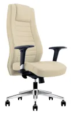 KENNEDY židle kancelářská, vysoký opěrák, PU krémová