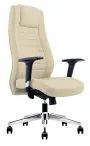 KENNEDY židle kancelářská, vysoký opěrák, PU krémová