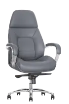 HARDY, křeslo kancelářské, šedá kůže