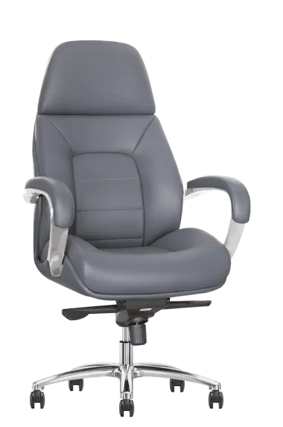 HARDY, křeslo kancelářské, šedá kůže