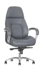 HARDY, křeslo kancelářské, šedá kůže
