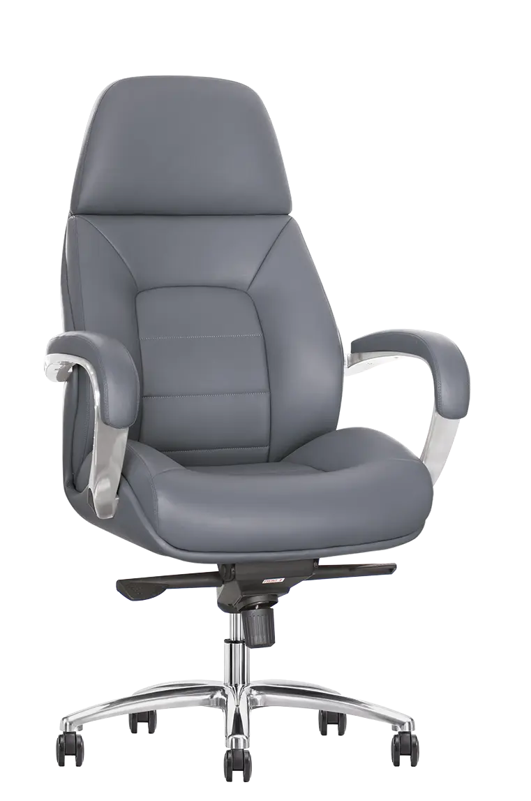 HARDY, křeslo kancelářské, šedá kůže