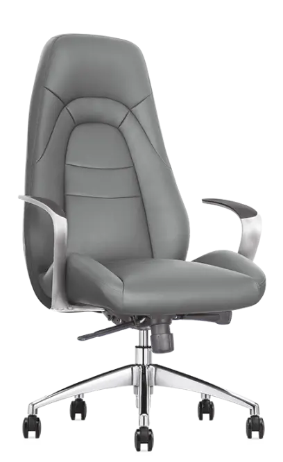 STEVE, křeslo kancelářské, šedá kůže
