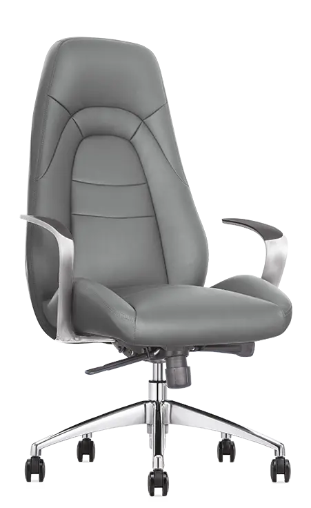 STEVE, křeslo kancelářské, šedá kůže