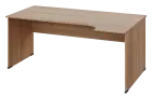 CRL 28 - 184 stůl kancelářský, rohový, pravý, dřevěná podnož, deska 25 mm, široký 1800 mm, dub bardo